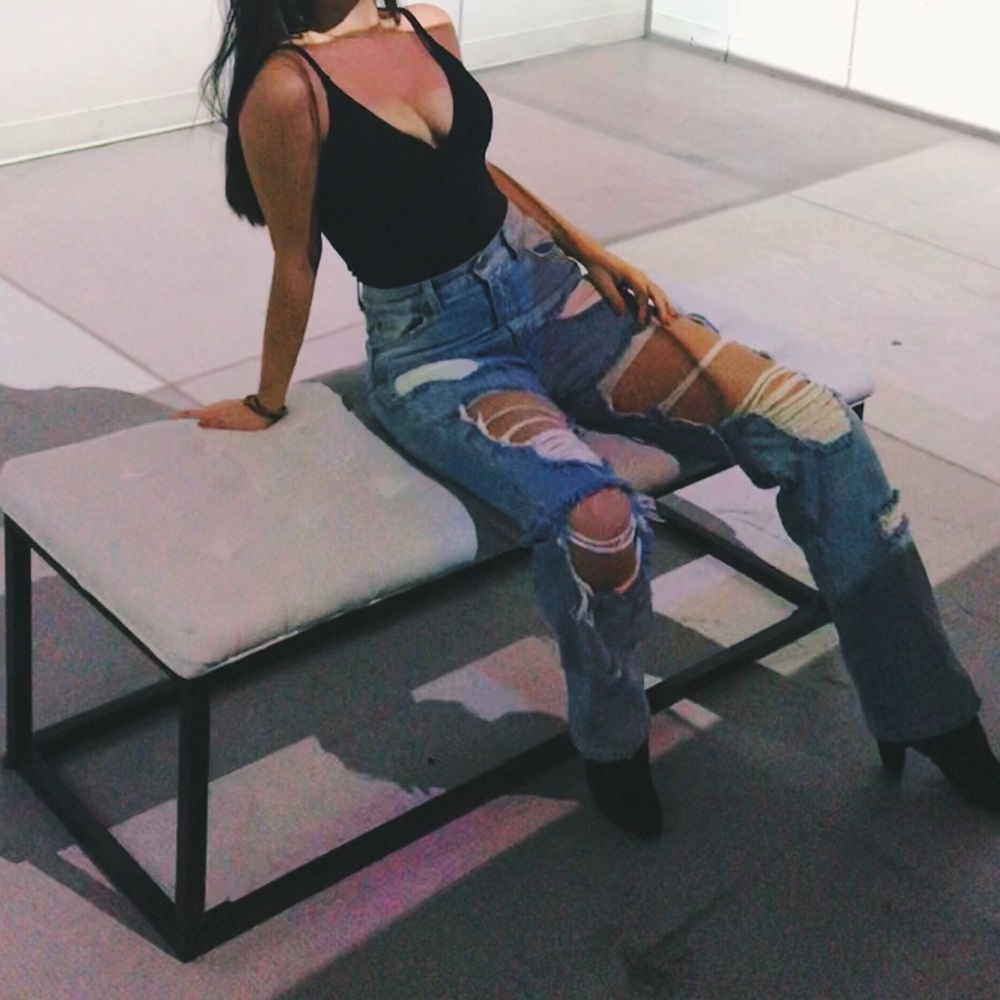 Multicolor sparkled black bodysuit- only wore once